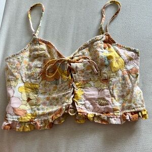 American Eagle Outfitters Patchwork Top with Floral Design